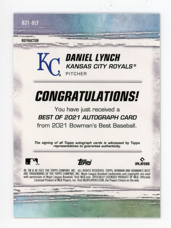 2021 Daniel Lynch Rookie Auto Bowman Best Kansas City Royals # B21-DLY