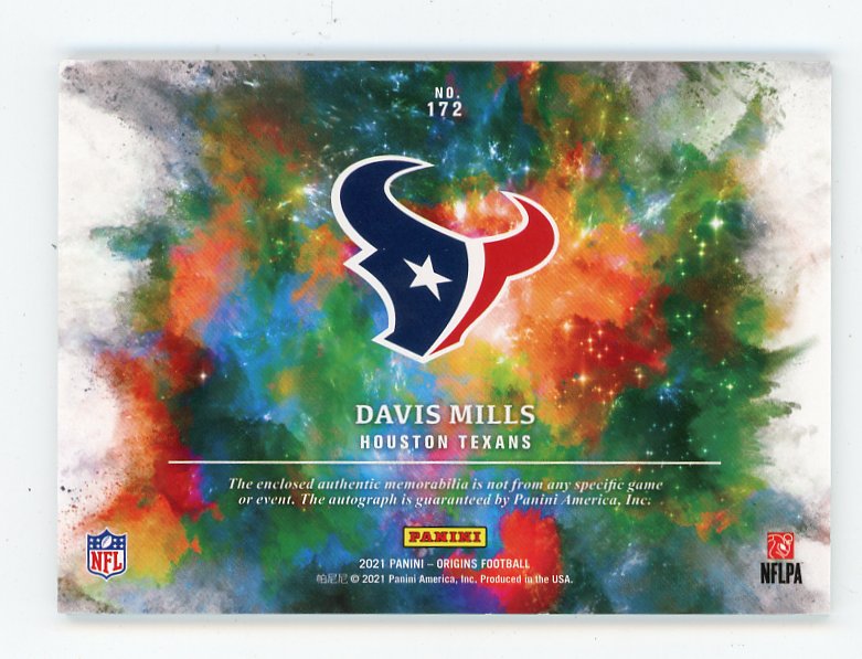 2021 Davis Mills Rookie Auto Origins Houstan Texans # 172