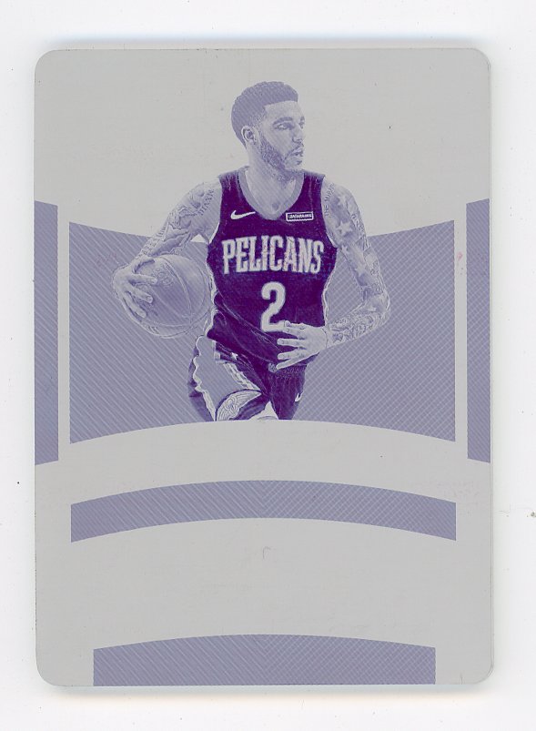 2021 Lonzo Ball Printing Plate #D 1/1 Magenta National Treasures New Orleans Pelicans # 12