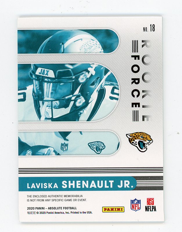 2020 Laviska Shenault JR Rookie Patch Absolute Jacksonville Jaguars # 18