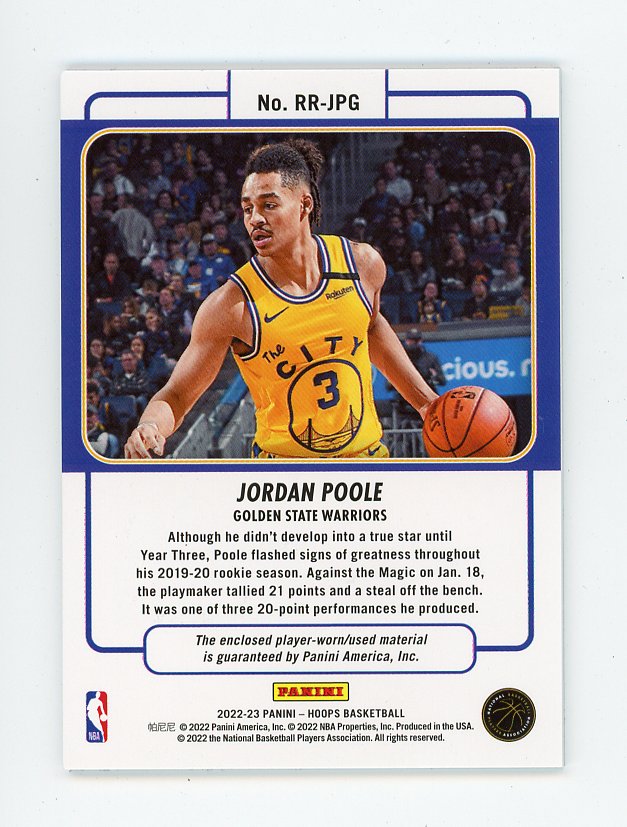 2022-2023 Jordan Poole Rookie Remembrance NBA Hoops Golden State Warriors # RR-JPG