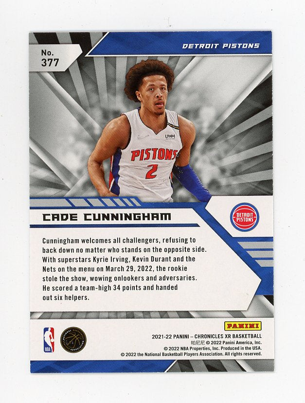 2021-2022 Cade Cunningham Rookie XR Detroit Pistons # 377
