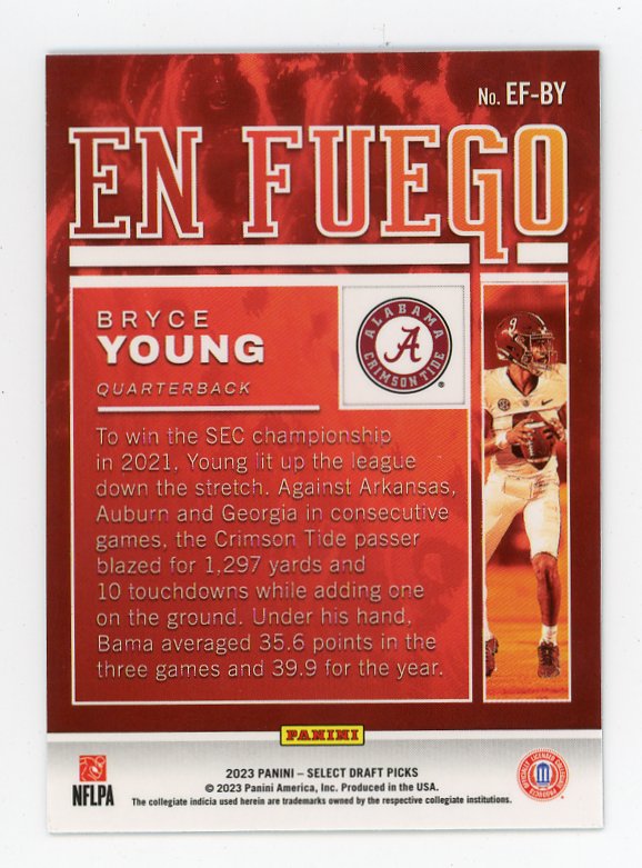 2023 Bryce Young En Fuego Select Alabama Crimson Tide # EF-BY
