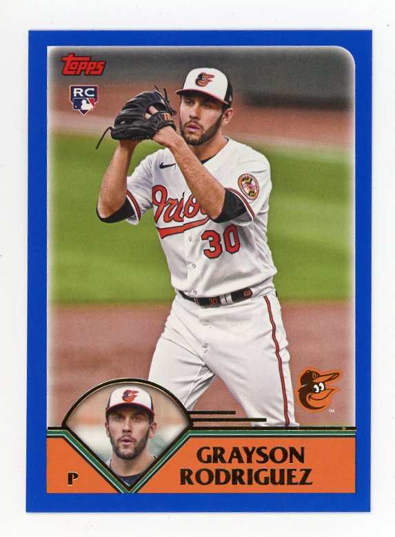 2023 Grayson Rodriguez Rookie Blue Border Topps Baltimore Orioles # 206