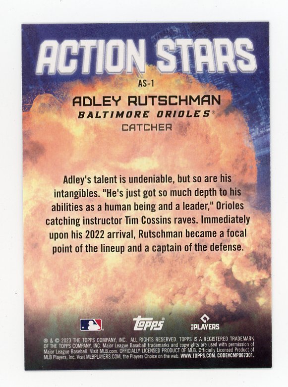 2023 Adley Rutschman Action Stars Rookie Topps Baltimore Orioles # AS-1