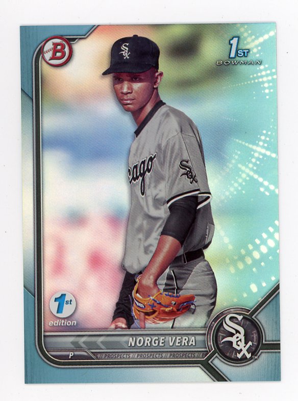 2022 Norge Vera Teal Refractor 1ST Edition Bowman Chicago White Sox # BPPF-100