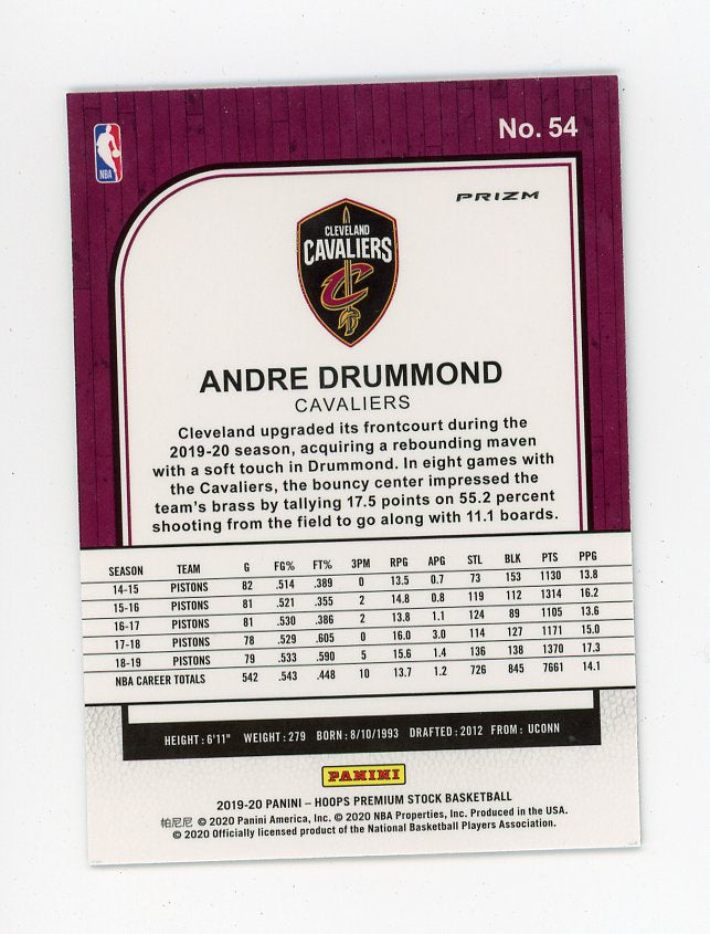 2019-2020 Andre Drummond Silver Flash Premium Stock Cleveland Cavaliers # 54