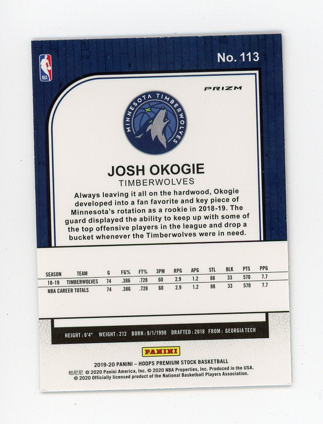 2019-2020 Josh Okogie Red Flash Premium Stock Minnesota Timberwolves # 113