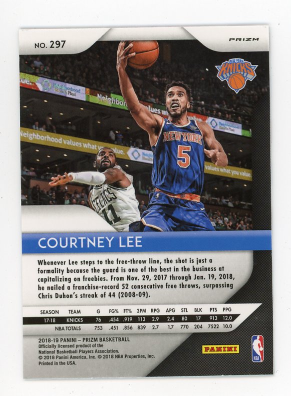 2018-2019 Courtney Lee Red White Blue Prizm Panini New York Knicks # 297