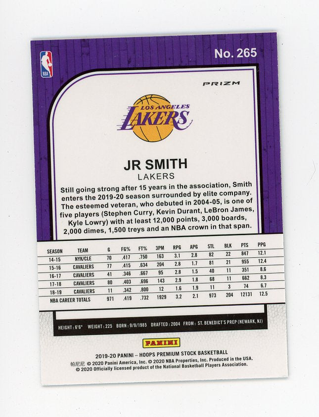 2019-2020 JR Smith Silver Flash Premium Stock Los Angeles Lakers # 265