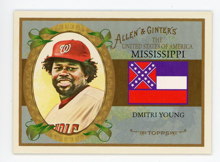 2008 Dmitri Young State Of Mississippi Allen & Ginter Washington Nationals # US24