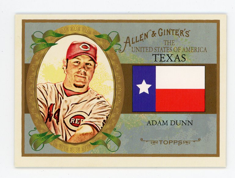 2008 Adam Dunn State Of Texas Allen & Ginter Cincinnati Reds # US43