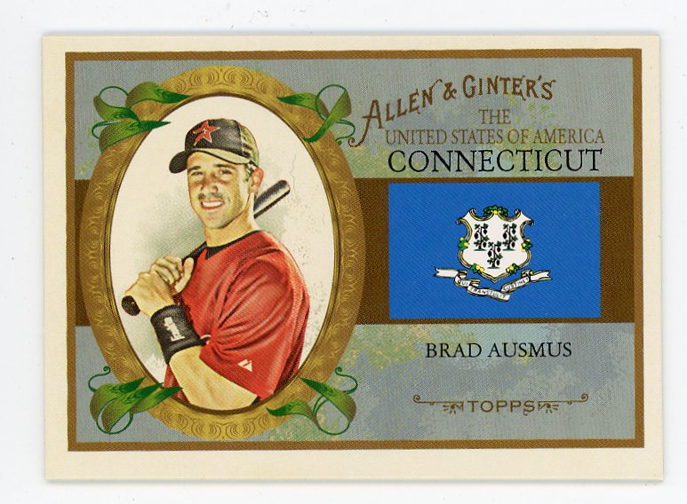 2008 Brad Ausmus State Of Connecticut Allen & Ginter Houston Astros # US7