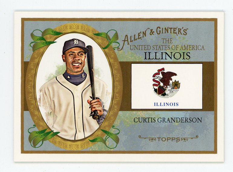 2008 Curtis Granderson State Of Illinois Allen & Ginter Detroit Tigers # US13
