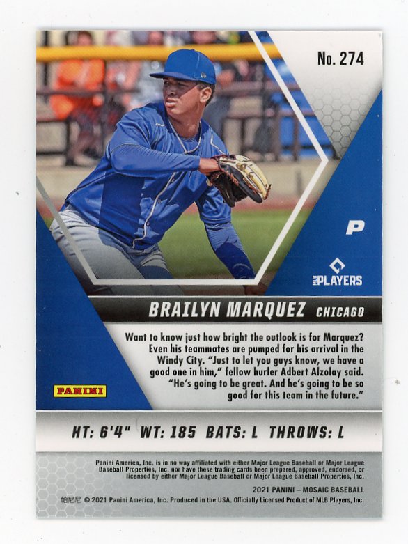 2021 Brailyn Marquez Rookie Mosaic Chicago Cubs # 274