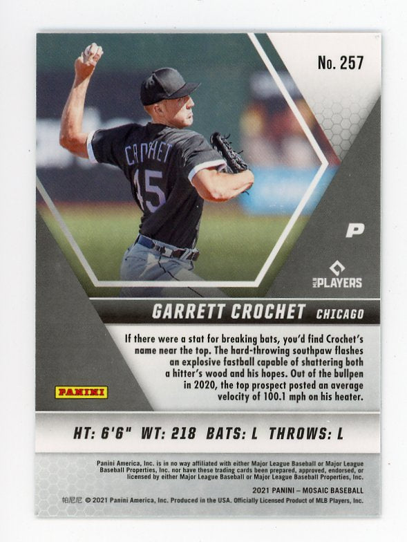 2021 Garrett Crochet Rookie Mosaic Chicago White Sox # 257