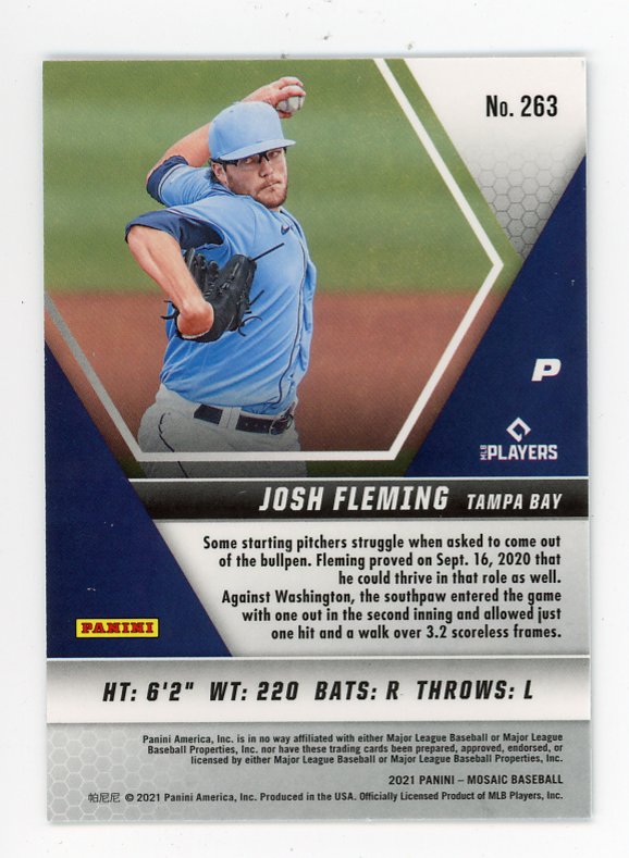 2021 Josh Fleming Rookie Mosaic Tampa Bay Rays # 263