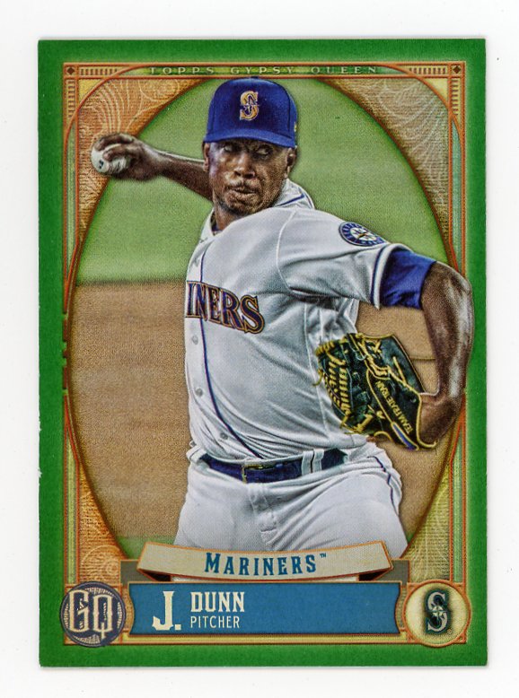 2021 Justin Dunn Green Border Gypsy Queen Topps Seattle Mariners # 66