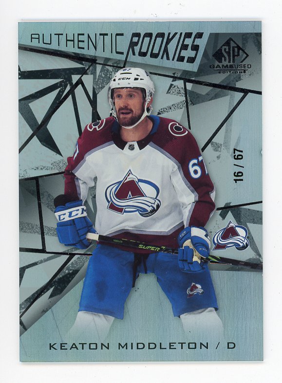 2021-2022 Keaton Middleton Authentic Rookies #D /67 SP Game Used Colorado Avalanche # 127