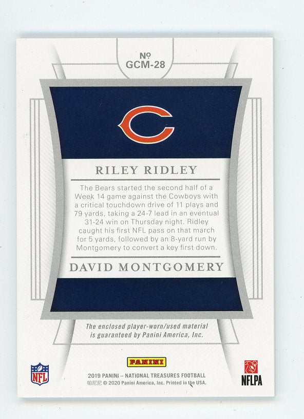 2019 Riley Ridley, David Montgomery #D /99 NFL Gear National Treasures Chicago Cubs # GCM-28