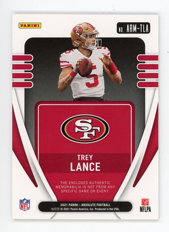 2021 Trey Lance Rookie Materials Absolute San Francisco 49ers # ARM-TLA