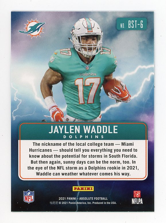 2021 Jaylen Waddle Rookie By Storm Absolute Miami Dolphins # BST-6