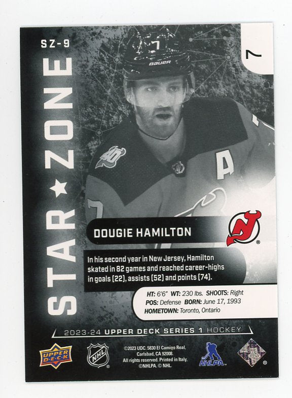 2023-2024 Dougie Hamilton Star Zone Upper Deck New Jersey Devils # SZ-9