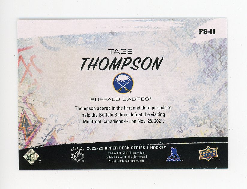 2022-2023 Tage Thompson Free Styles Upper Deck Buffalo Sabres # FS-11