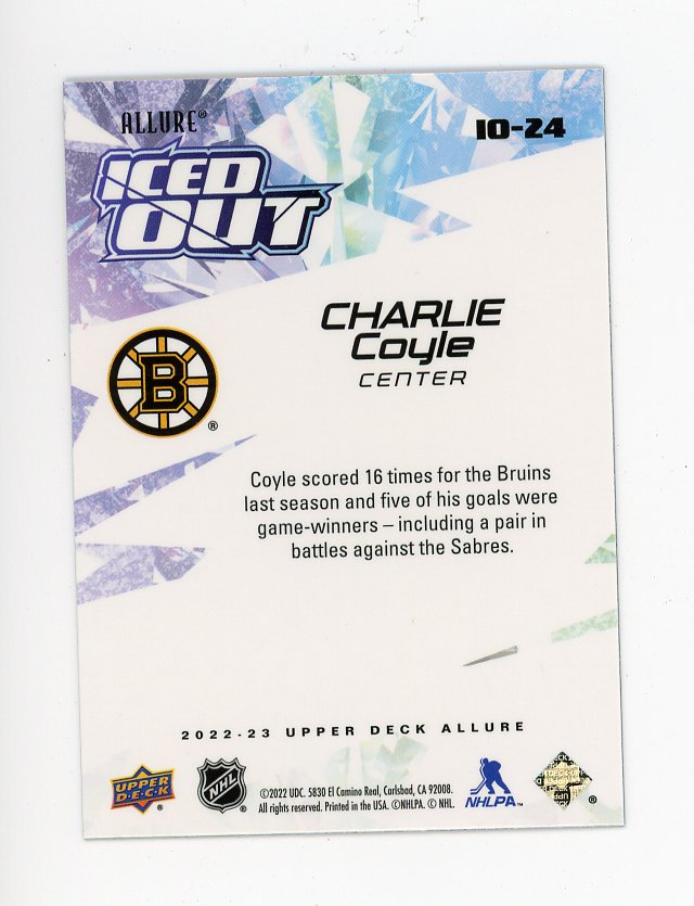2022-2023 Charlie Coyle Iced Out Allure Boston Bruins # IO-24