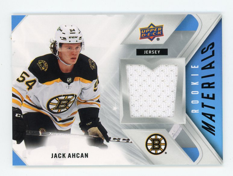 2021-2022 Jack Ahcan Rookie Materials Upper Deck Boston Bruins # RM-JA