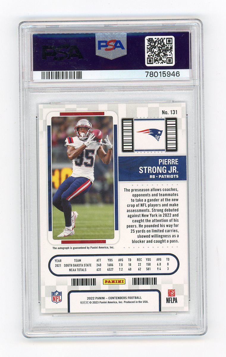 2022 Pierre Strong JR Rookie Ticket Auto Panini Contenders New England Patriots # 131