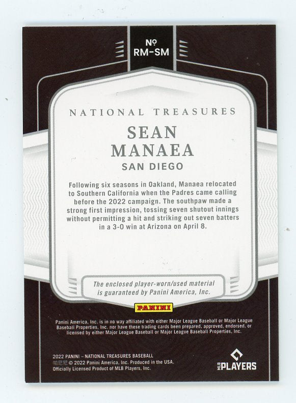 2022 Sean Manaea Retro MAterials National Treasures San Diego Padres # RM-SM