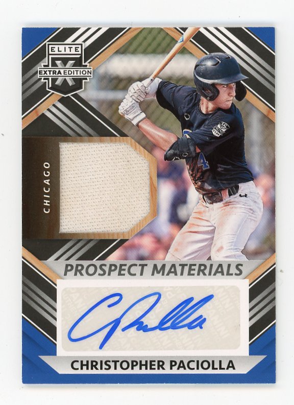 2022 Christopher Paciolla Prospect Materials Auto Elite Extra Edition Chicago Cubs # PMS-CP