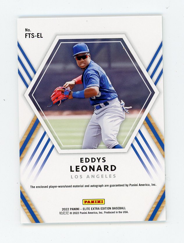 2022 Eddys Leonard Future Threads Auto #D /199 Elite Extra Edition Los Angeles Dodgers # FTS-EL