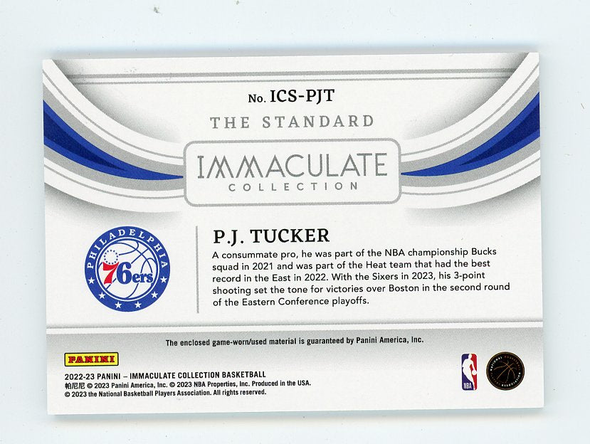 2022-2023 P.J. Tucker The Standard #D /99 Immaculate Philadelphia 76ers # ICS-PJT