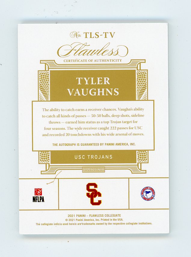 2021 Tyler Vaughns Team Logo Signatures #D /25 Flawless Trojans # TLS-TV