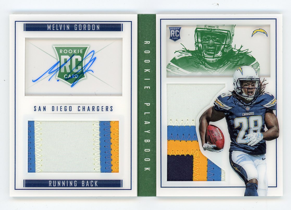 2015 Melvin Gordon Rookie Patch Auto Booklet #D /25 Panini San Diego Chargers # 65