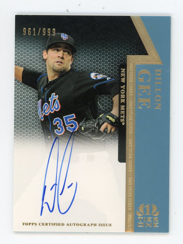 2011 Dillon Gee On The Rise Auto #D /999 Topps New York Mets # OR-DGE