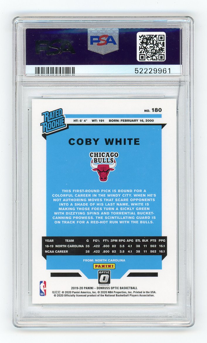 2019 Coby White Rated Rookie Donruss Optic Chicago Bulls # 180