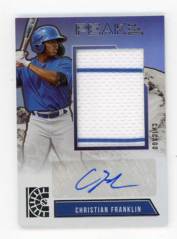 2022 Christian Franklin Peak Patch Auto Panini Chicago Cubs # PMS-CF
