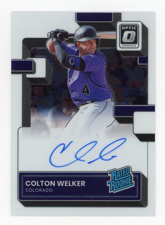 2022 Colton Welker Rated Rookie Auto Donruss Optic Colorado Rockies # RRS-CW