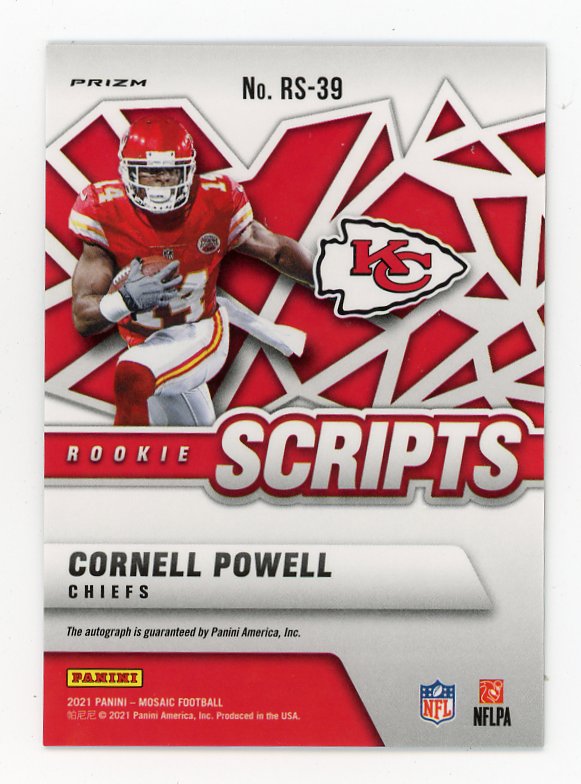 2021 Cornell Powell Rookie Scripts Auto Mosaic Kansas City Chiefs # RS-39