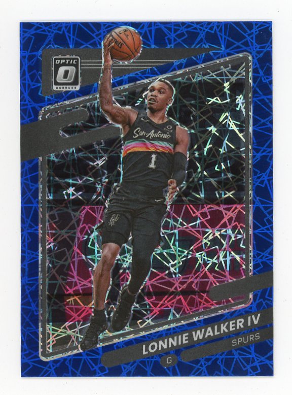 2021-2022 Lonnie Walker IV Blue Laser Donruss Optic San Antonio Spurs # 16