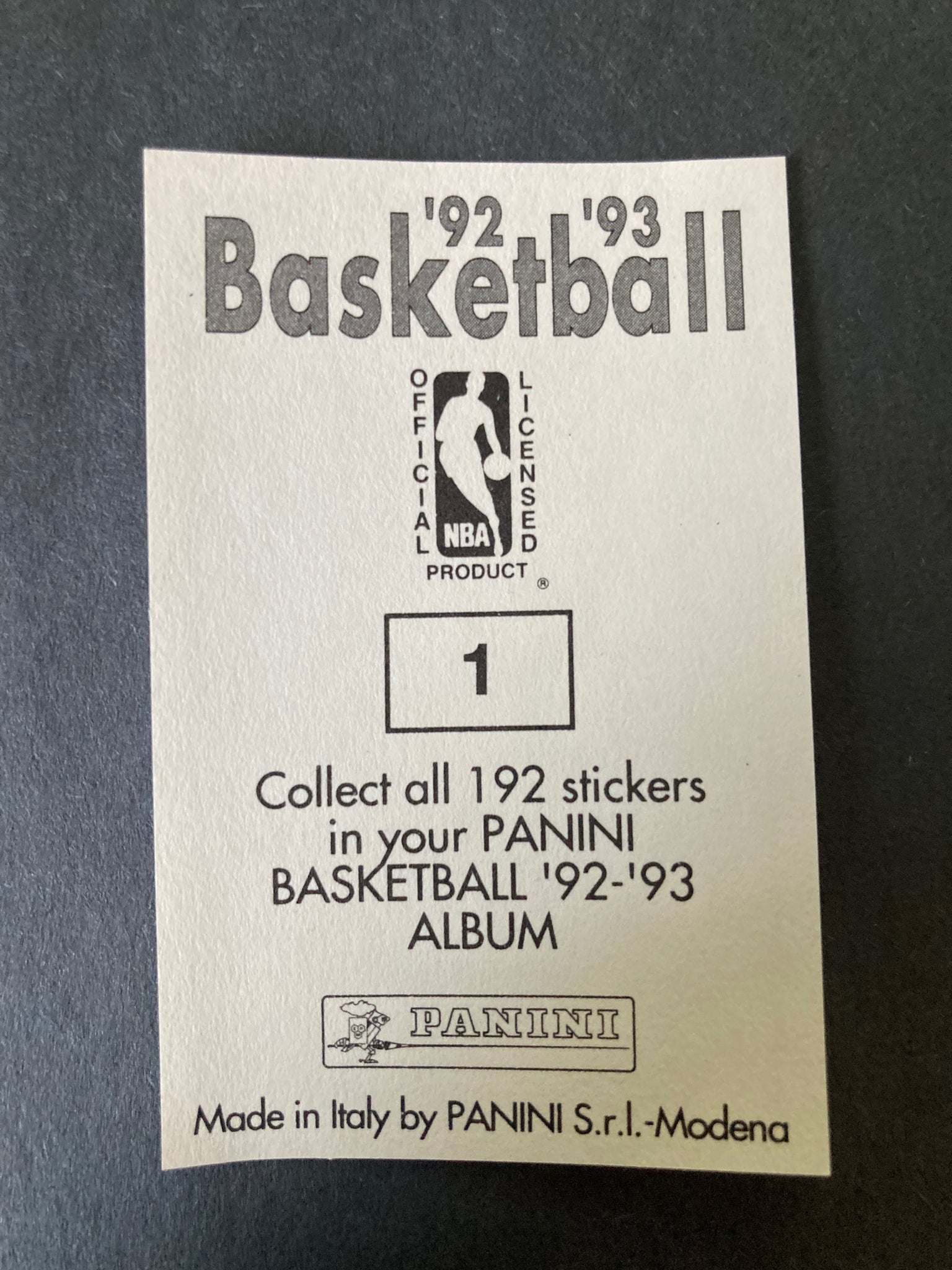 Shaquille O'Neal #1 1992/93 Panini Sticker Orlando Magic Rookie