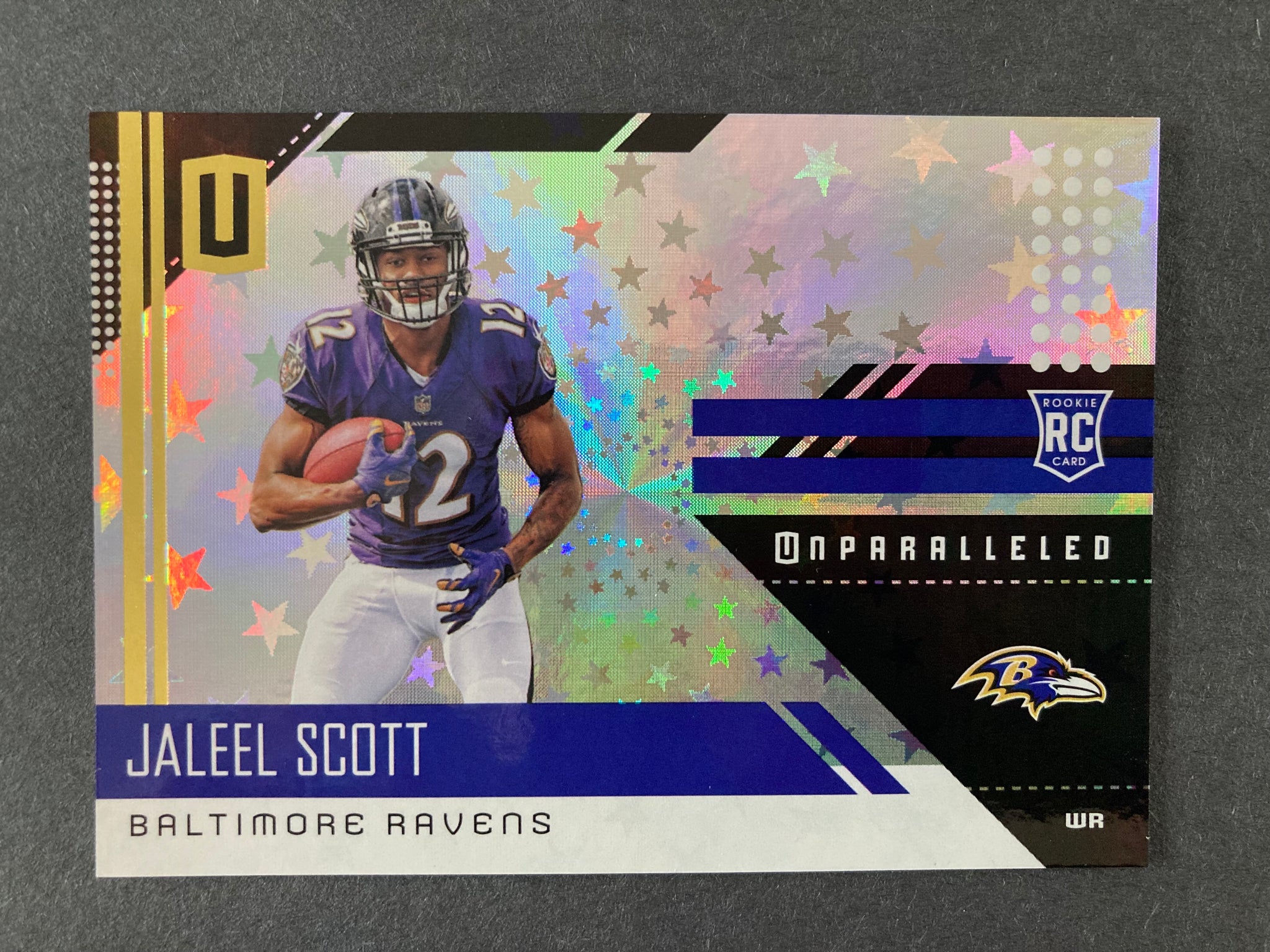 Jaleel Scott 2018 Panini Unparalleled RC #262 Baltimore Ravens NFL #d 36/200 Astral