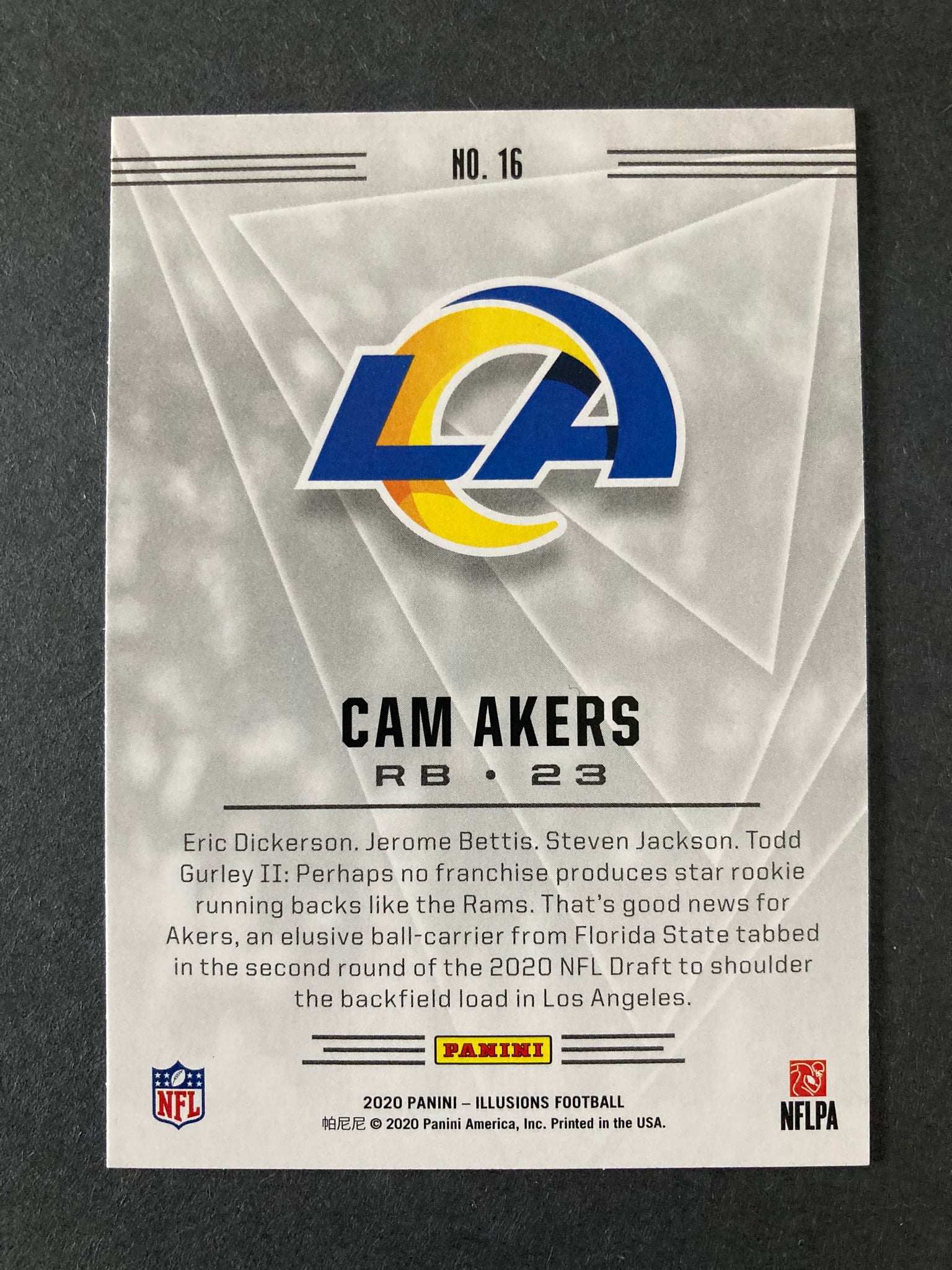 Cam Akers 2020 Panini Illusions #16 Los Angeles Rams NFL Refractor