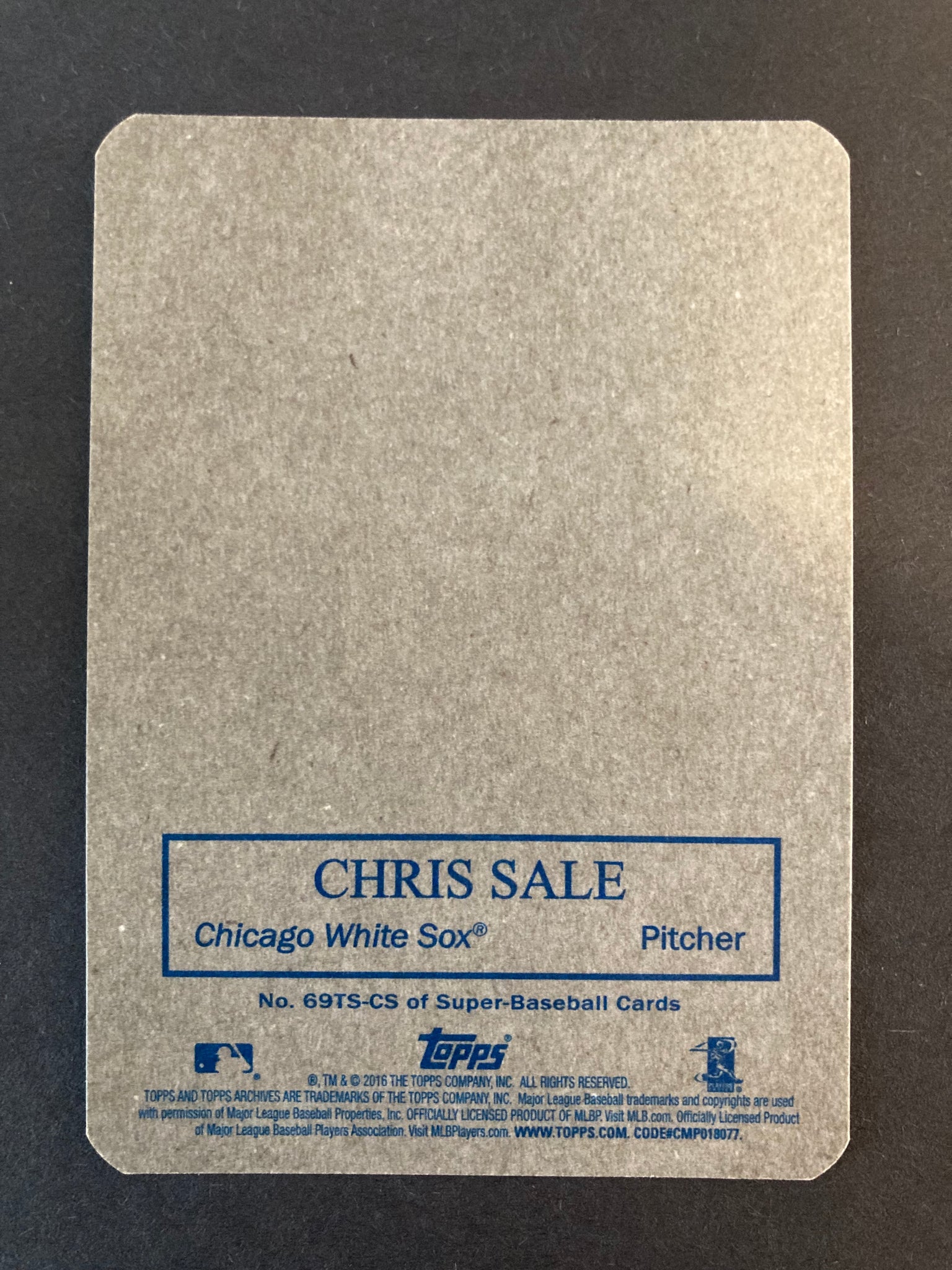 Chris Sale 2016 Topps #69TS-CS Chicago White Sox MLB