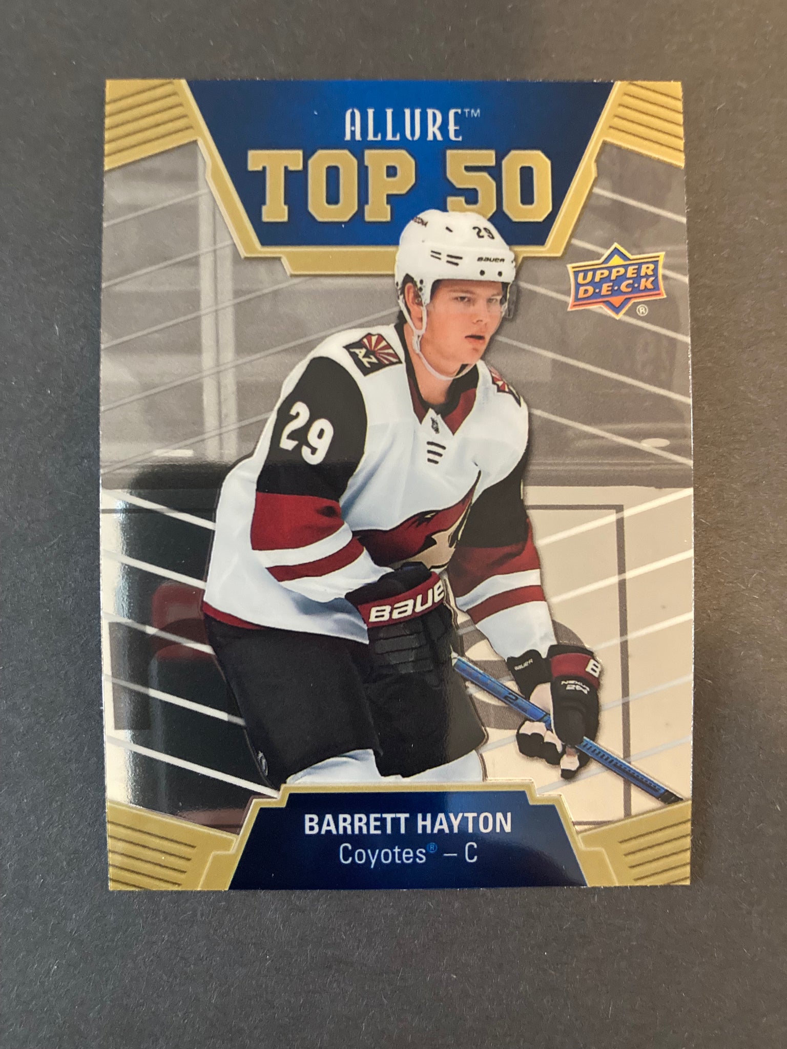 Barrett Hayton Allure 2019 Top 50 # T50-8 Arizona Coyotes Upper Deck