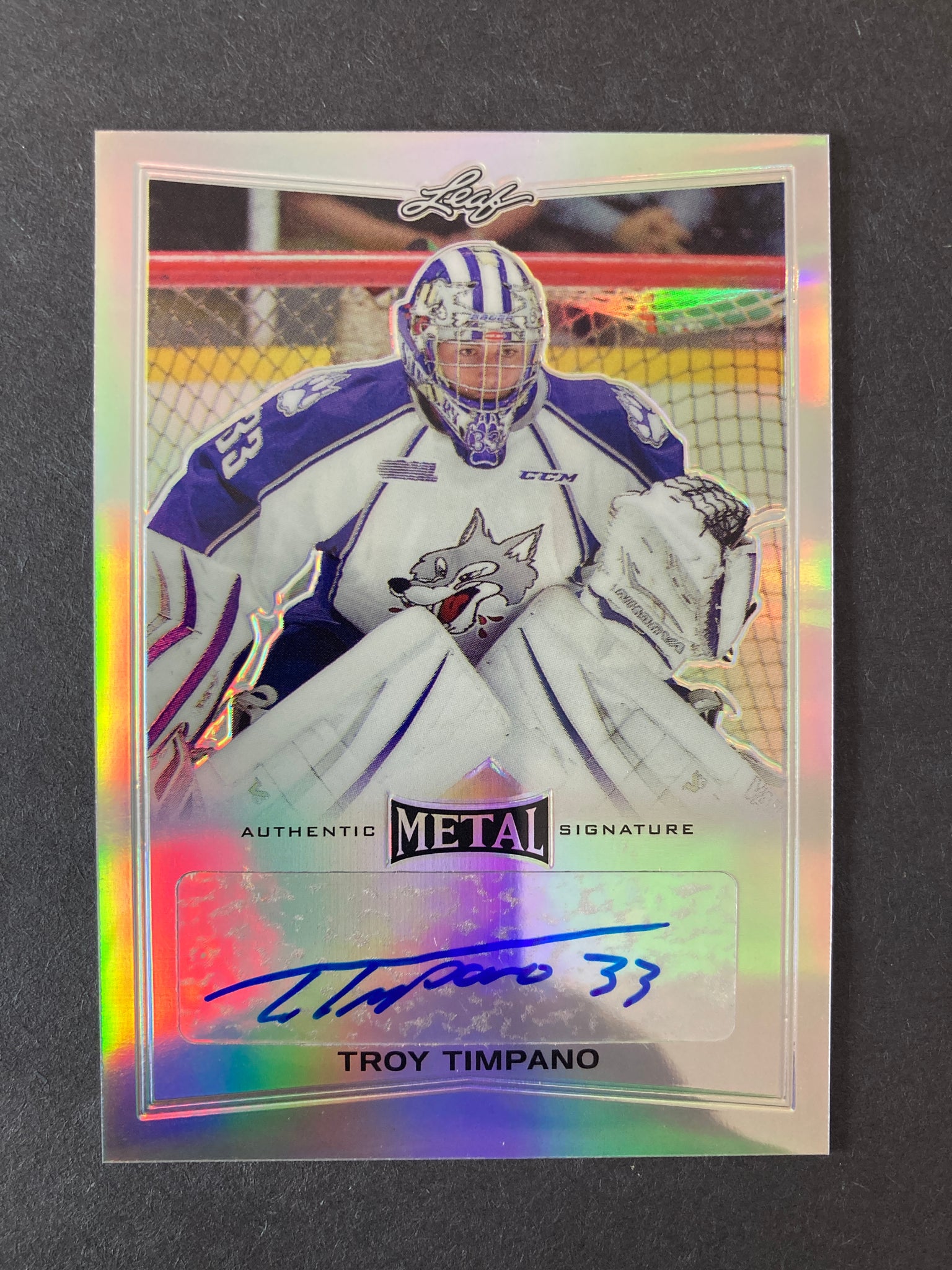 Troy Timpano Leaf Authentic Metal Signature #BA-TTI CHL Sudbury Wolves Autograph