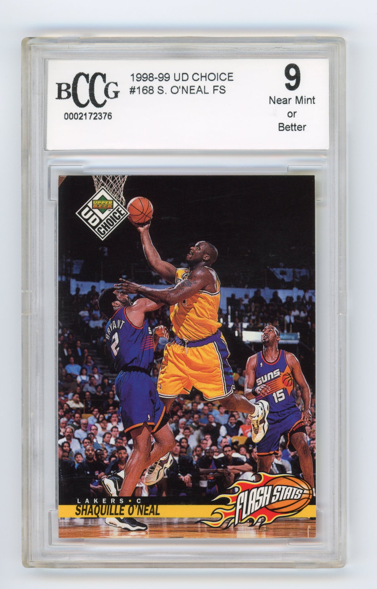 1998-1999 Shaquille O'neal Upper Deck Los Angeles Lakers #168 Graded Beckett 9 NM
